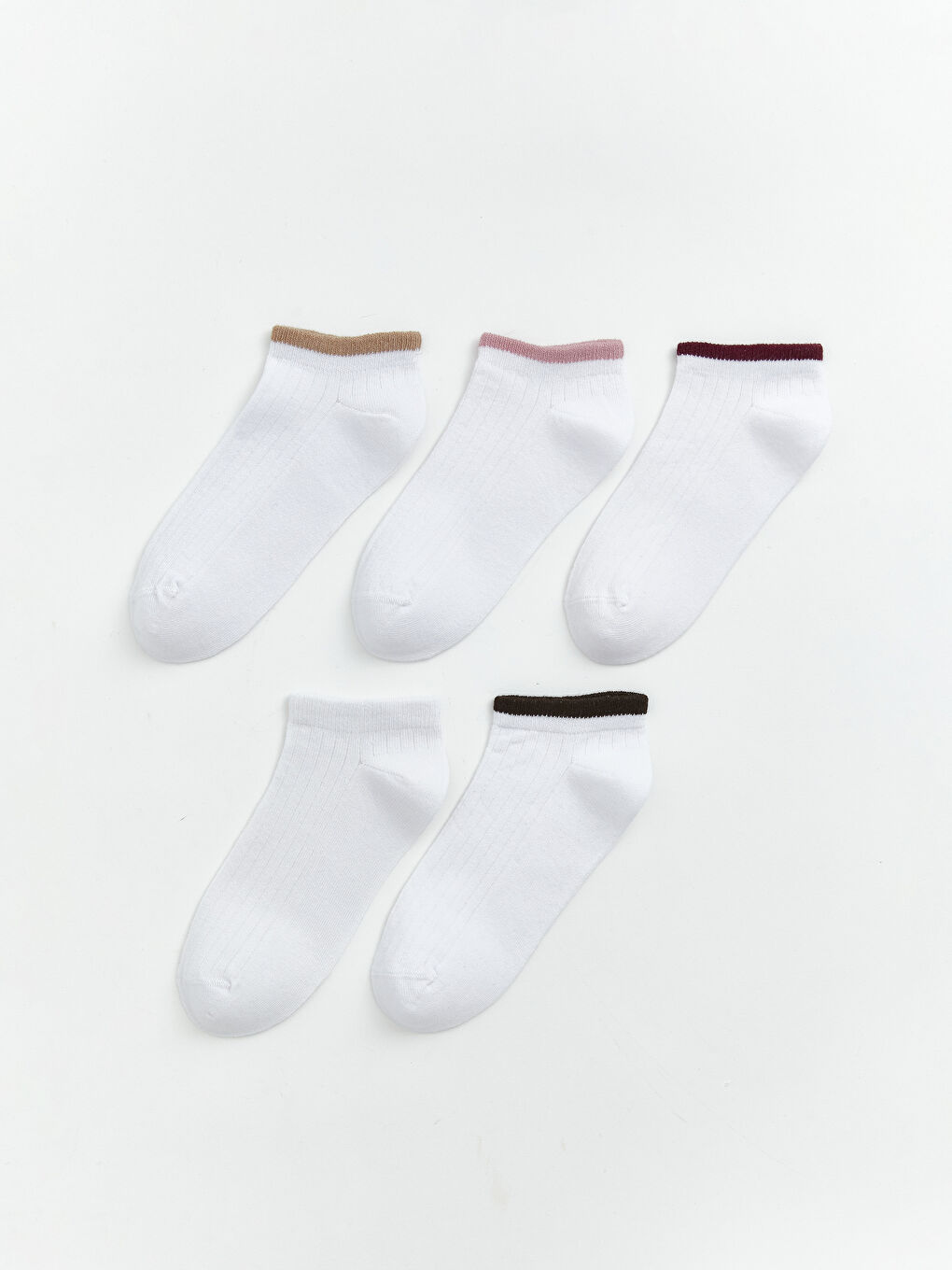 Ekru Kadın Patik Çorap 5'li