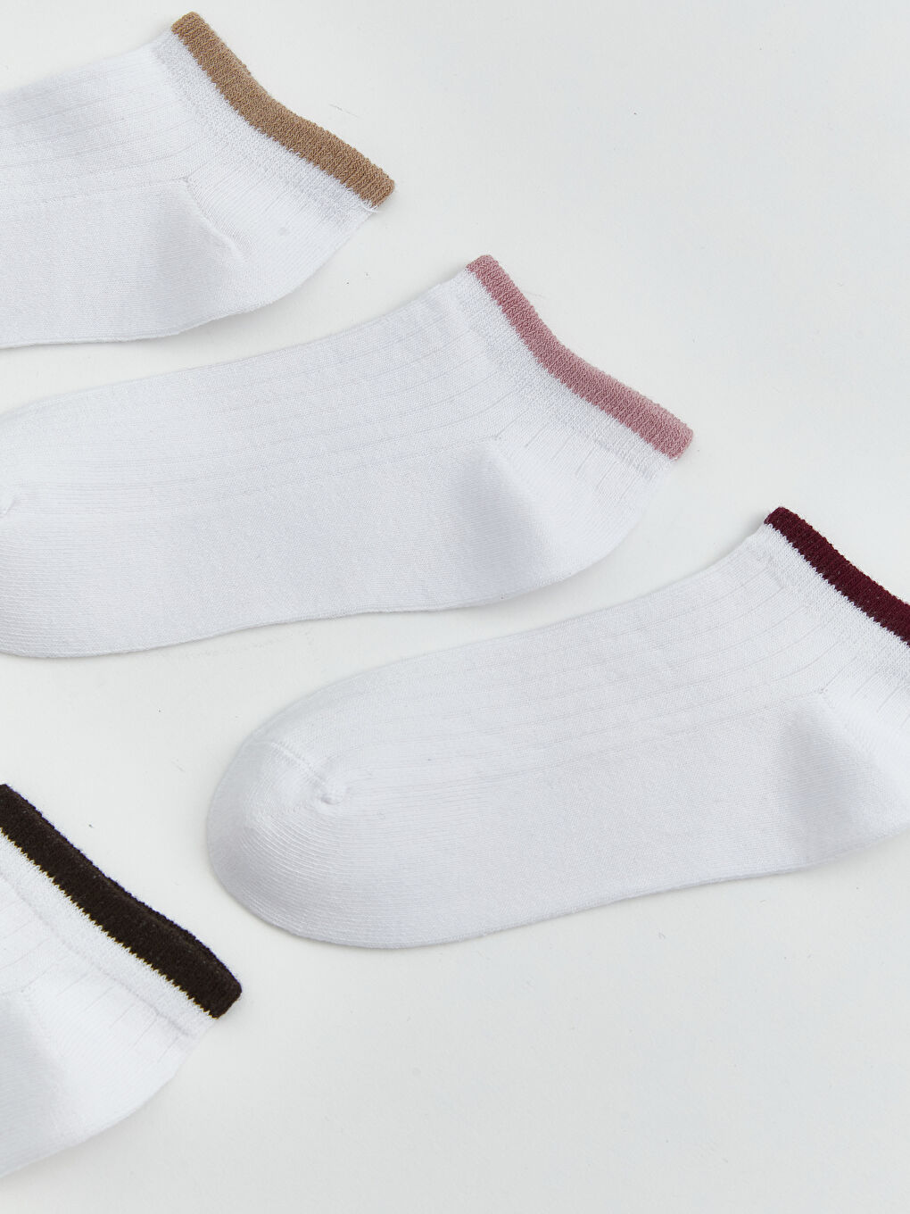 Ekru Kadın Patik Çorap 5'li-1