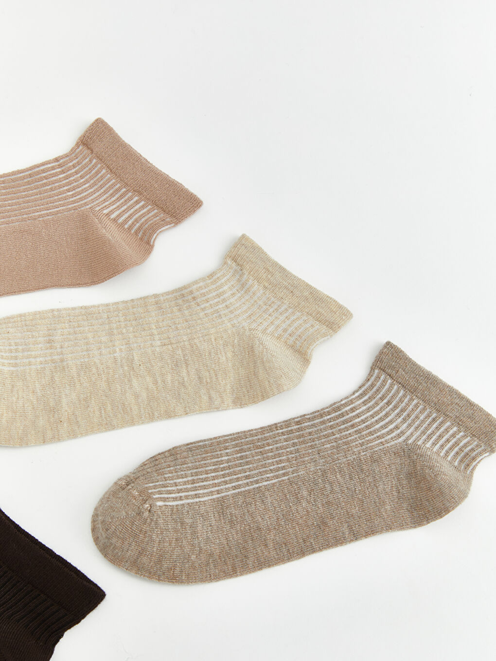 Kahverengi Kadın Patik Çorap 5'li-1