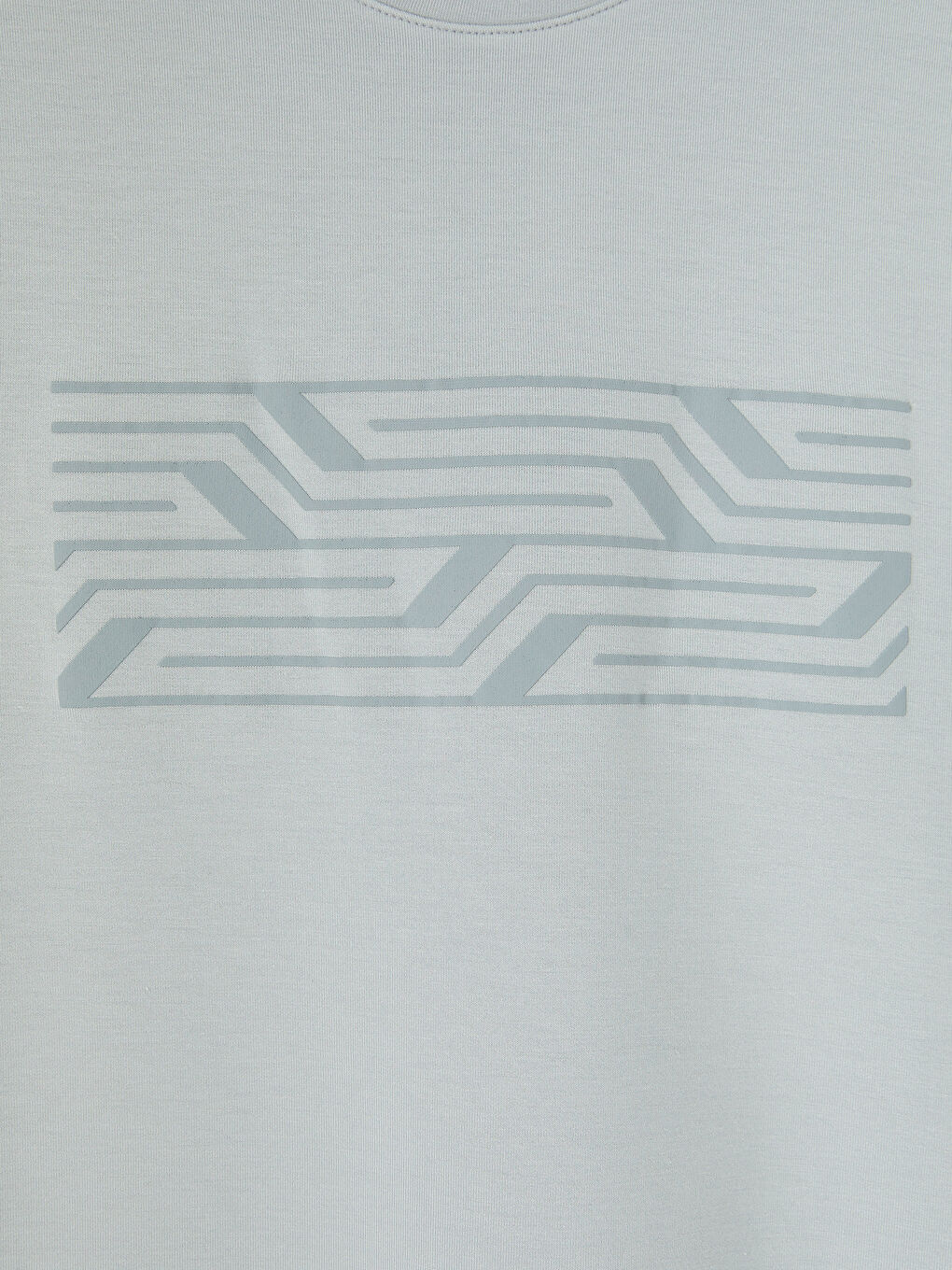 Gri Bisiklet Yaka Baskılı Erkek Tişört-2