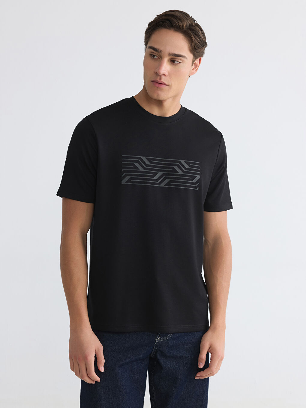 Muška majica sa okruglim izrezom i štampom