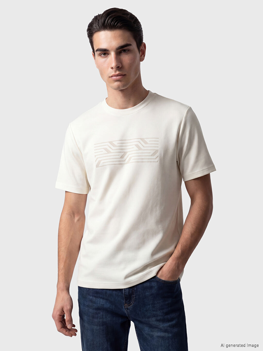 Crew Neck Printed Men's T-Shirt