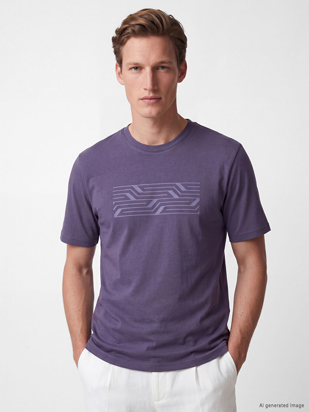 Crew Neck Printed Men's T-Shirt