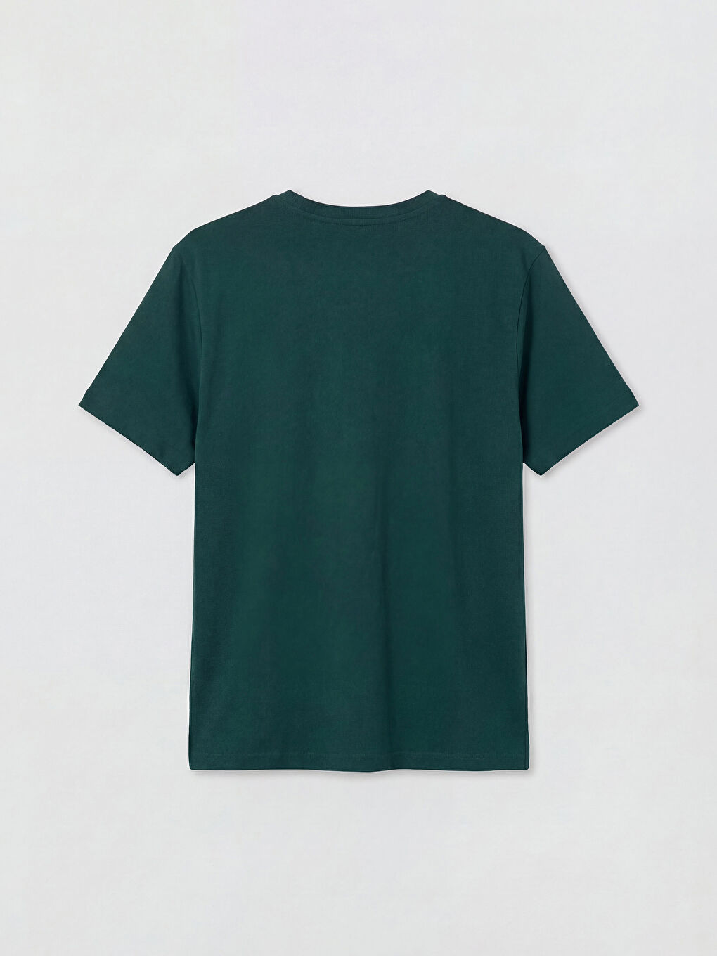 Yeşil Bisiklet Yaka Baskılı Erkek Penye Tişört-1