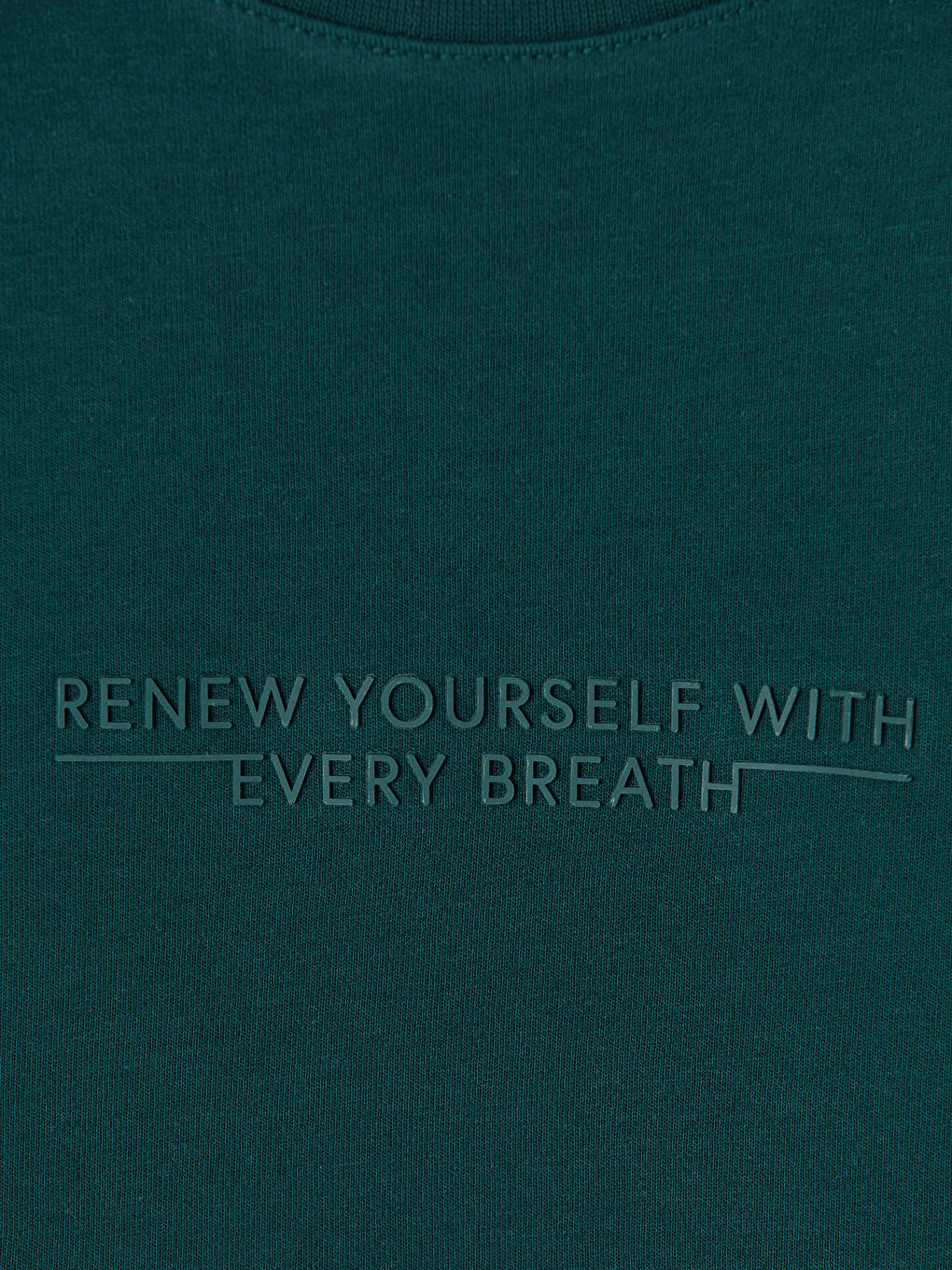 Yeşil Bisiklet Yaka Baskılı Erkek Penye Tişört-2