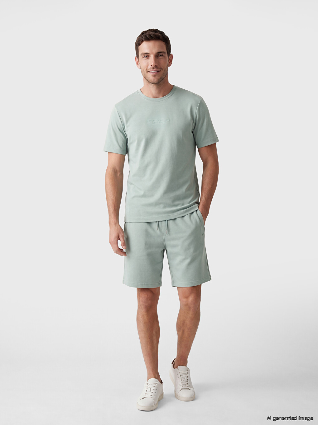 Crew Neck Printed Men's Dry Touch T-shirt-1