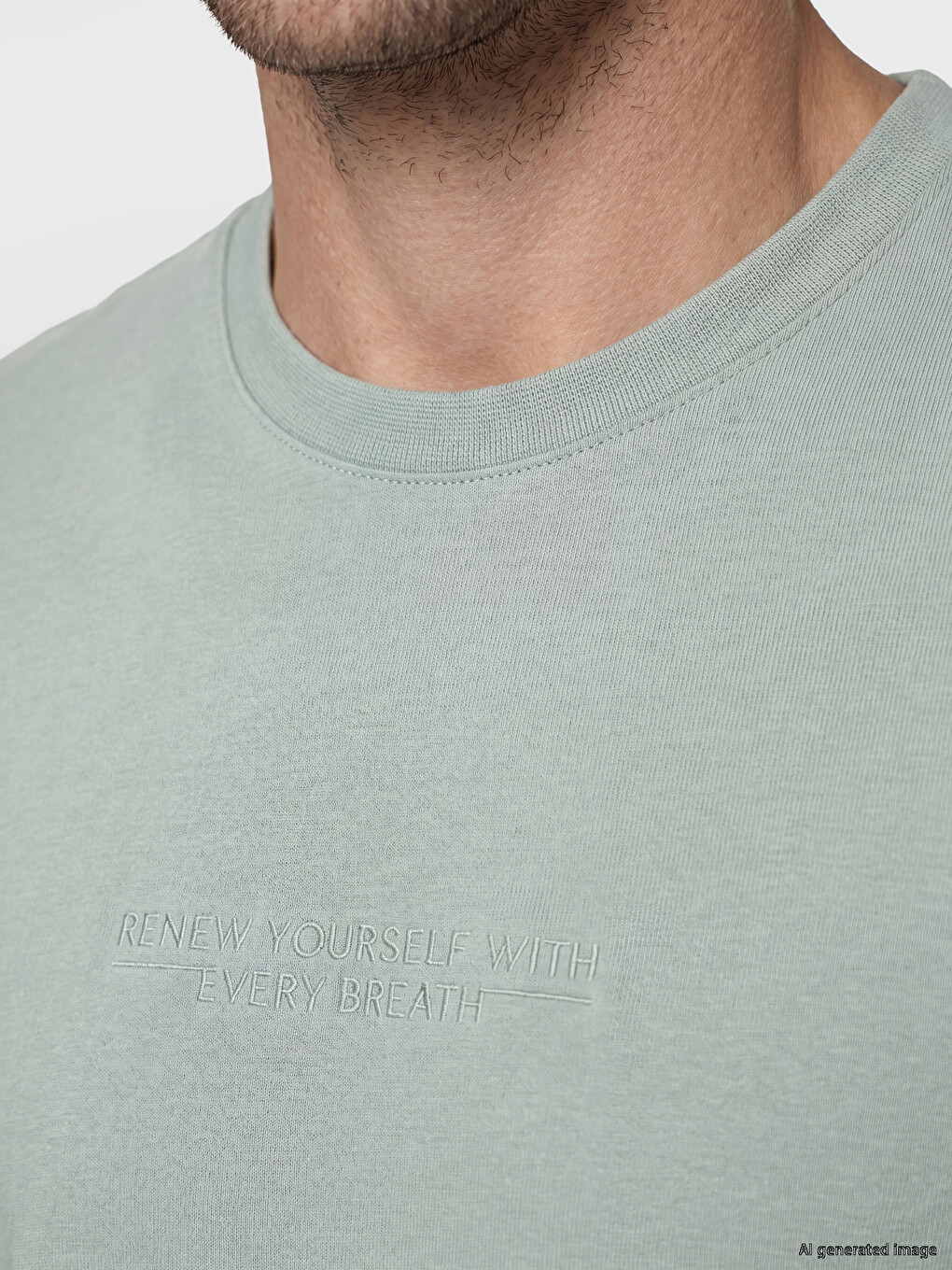Crew Neck Printed Men's Dry Touch T-shirt-2