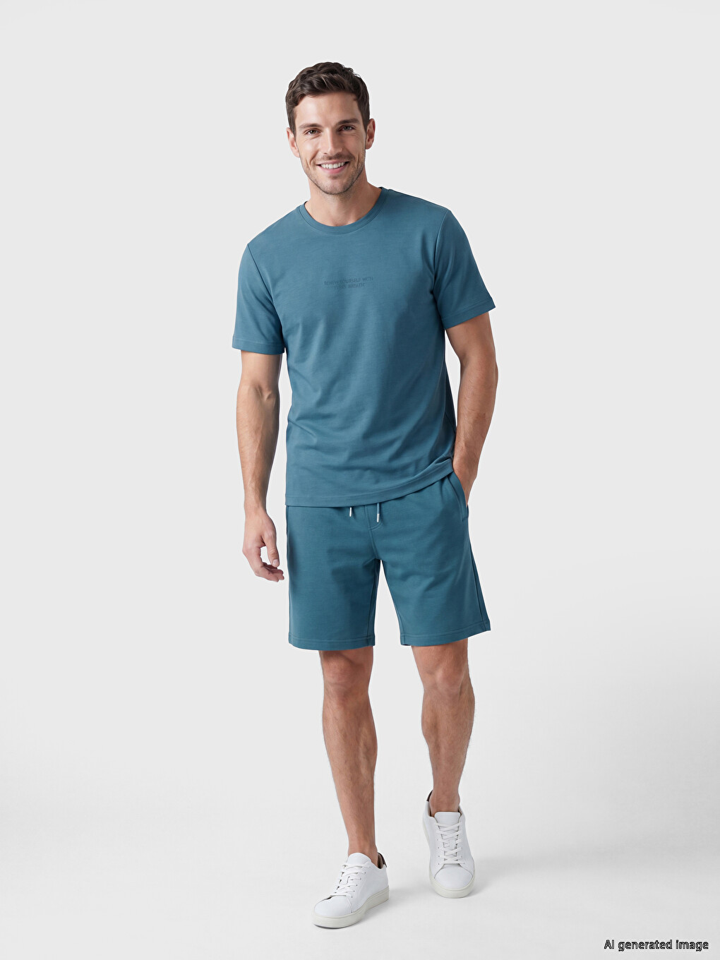 Crew Neck Printed Men's Dry Touch T-shirt-1