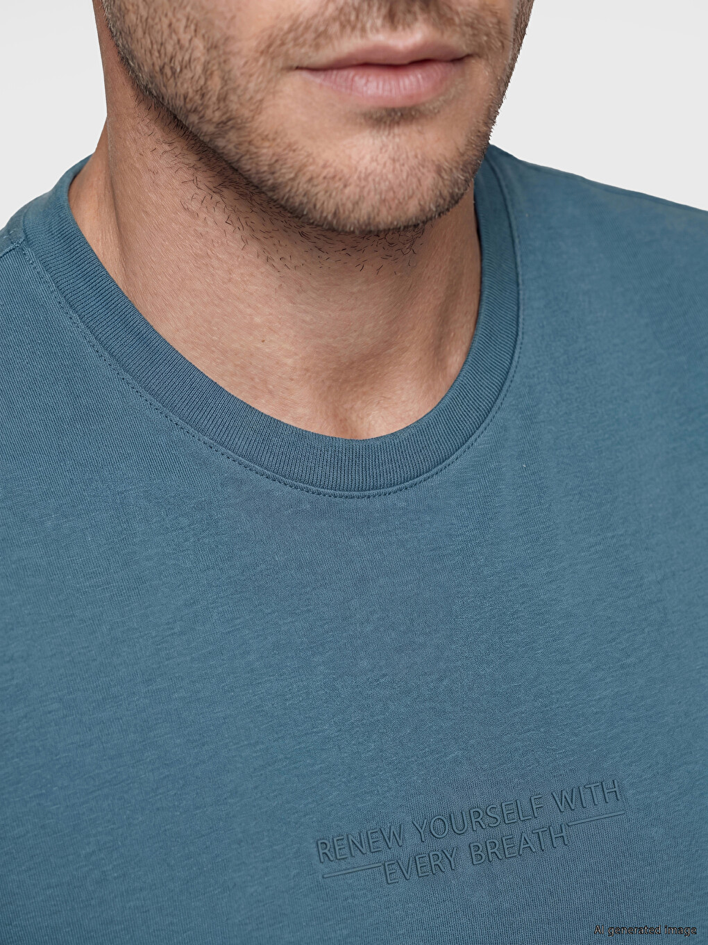 Crew Neck Printed Men's Dry Touch T-shirt-2