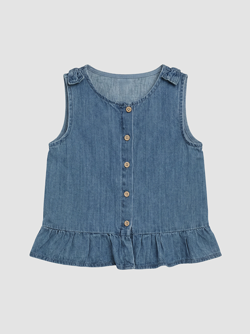 Mavi Kız Bebek Jean Gömlek