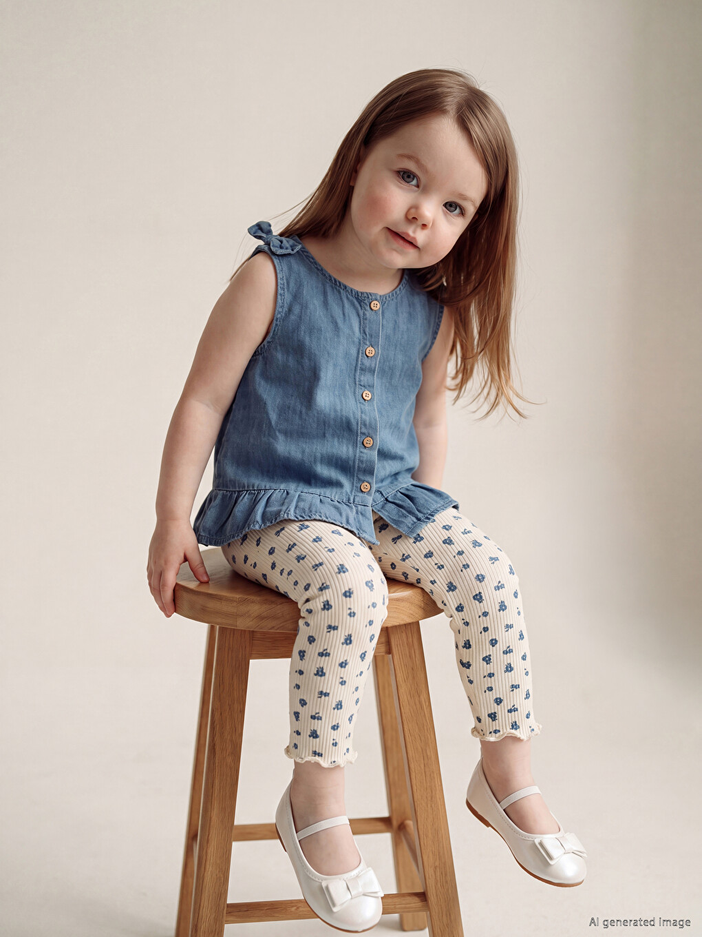 Floral Patterned Baby Girls' Blouse And Leggings Set