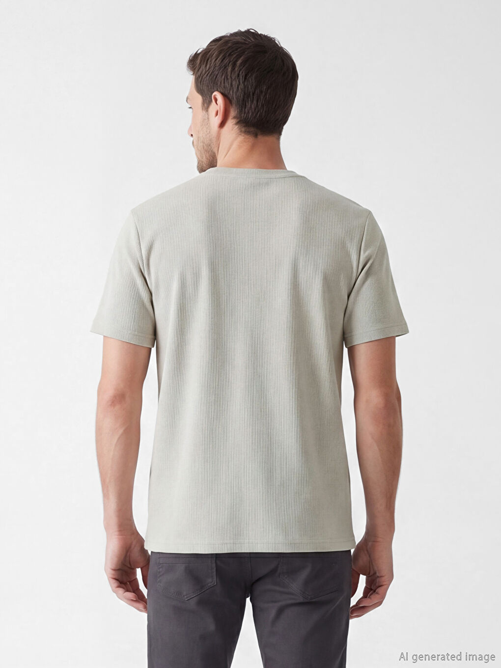 Muška rebrasta majica sa vezom okruglog izreza-3