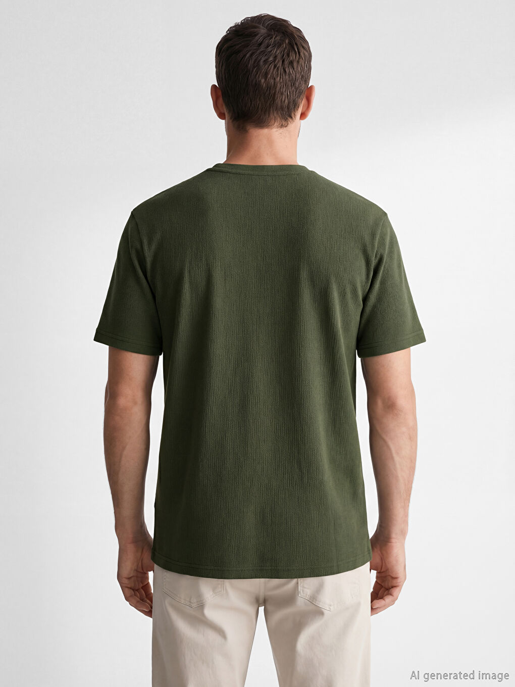 Crew Neck Embroidered Ribbed Men's T-Shirt-3