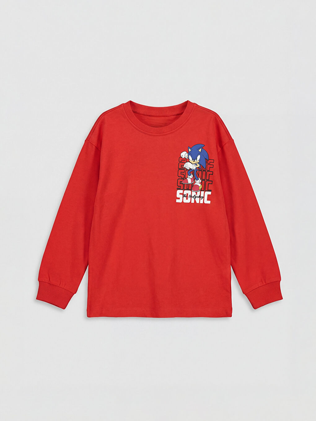 Kırmızı Sonic Baskılı Erkek Çocuk Tişört ve Pantolon-1