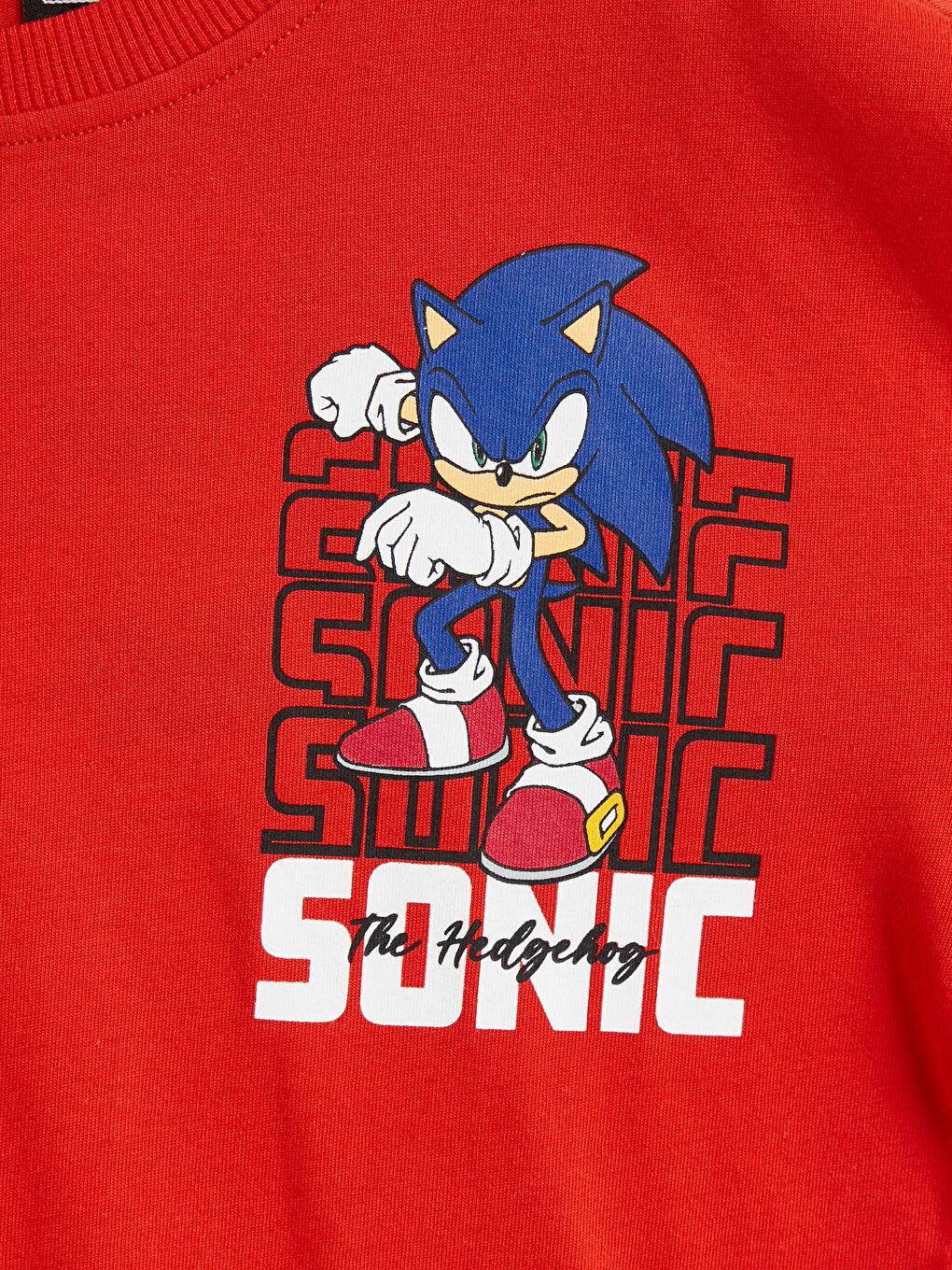 Kırmızı Sonic Baskılı Erkek Çocuk Tişört ve Pantolon-6