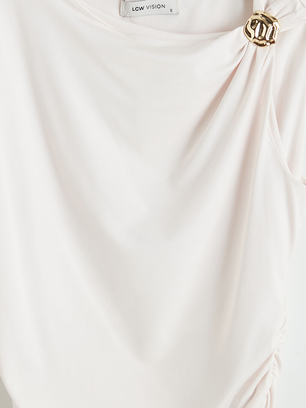 Pembe Bisiklet Yaka Büzgülü Bluz-2