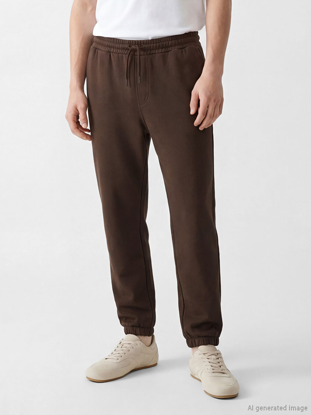 Kahverengi Standart Kalıp Erkek Jogger Eşofman Alt-1