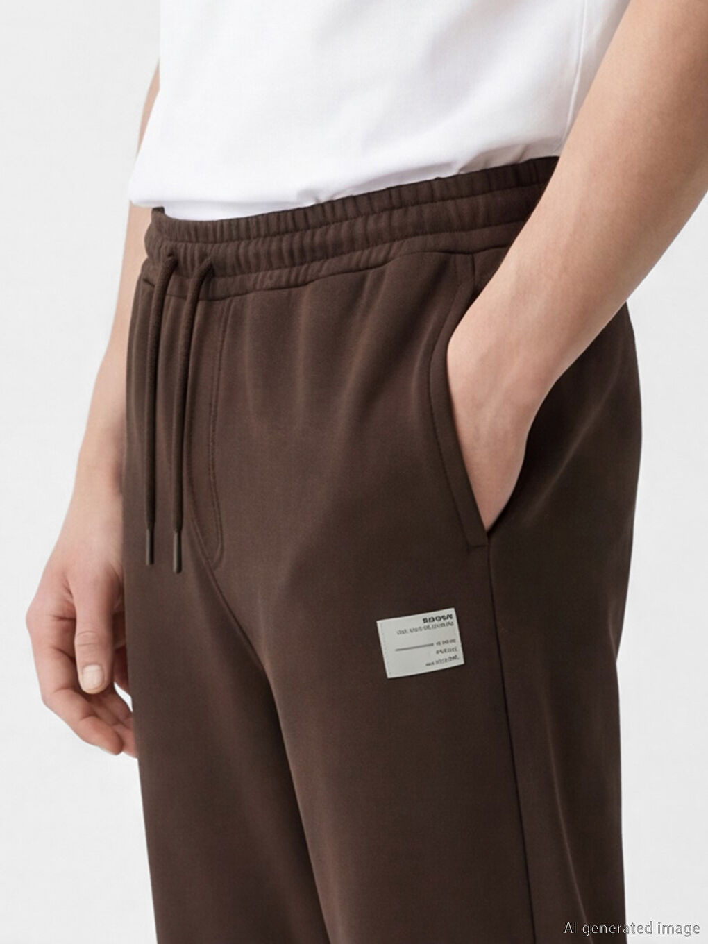 Kahverengi Standart Kalıp Erkek Jogger Eşofman Alt-2