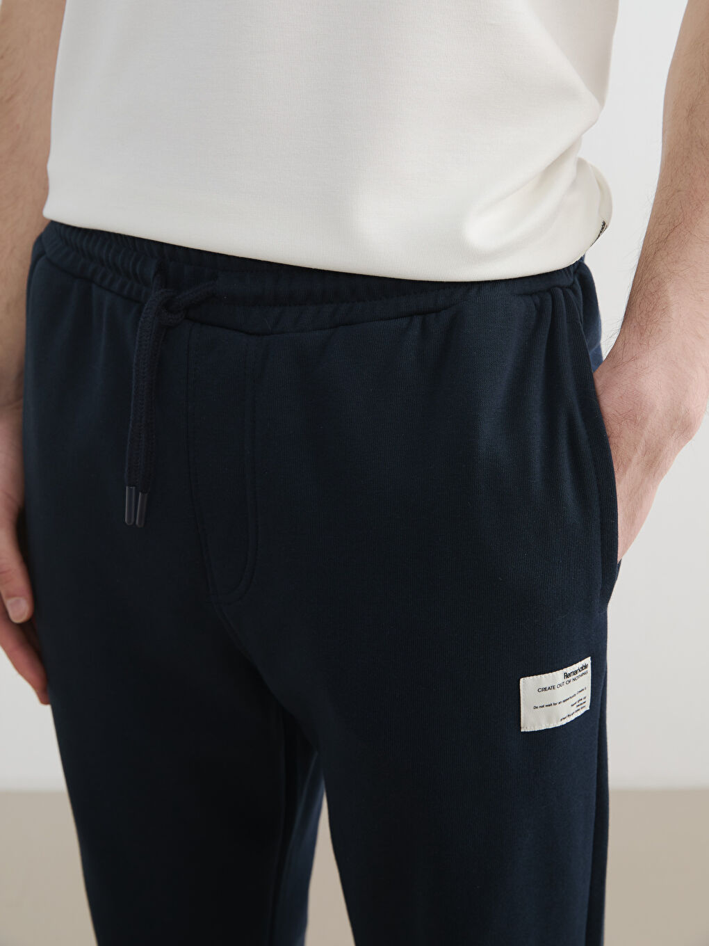 Lacivert Standart Kalıp Erkek Jogger Eşofman Alt-2