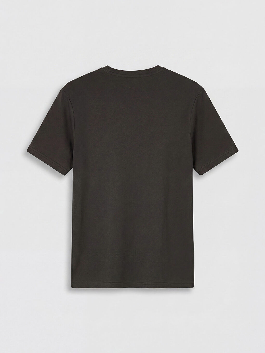 Haki Bisiklet Yaka Baskılı Penye Erkek Tişört-1