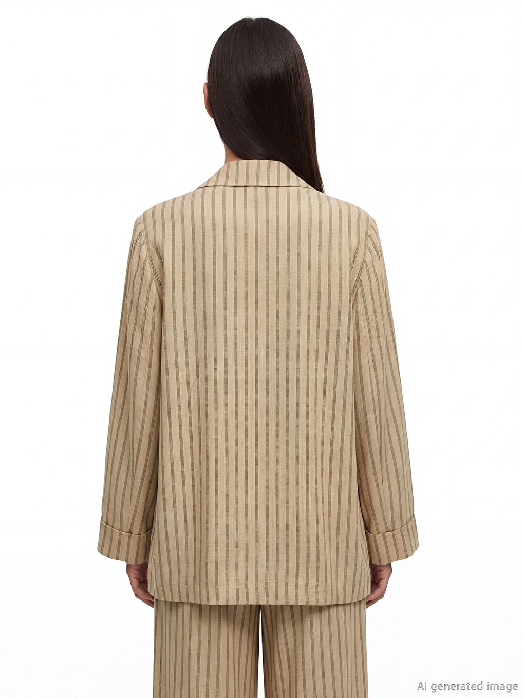 Dvoredni prugasti ženski blejzer jakna-3