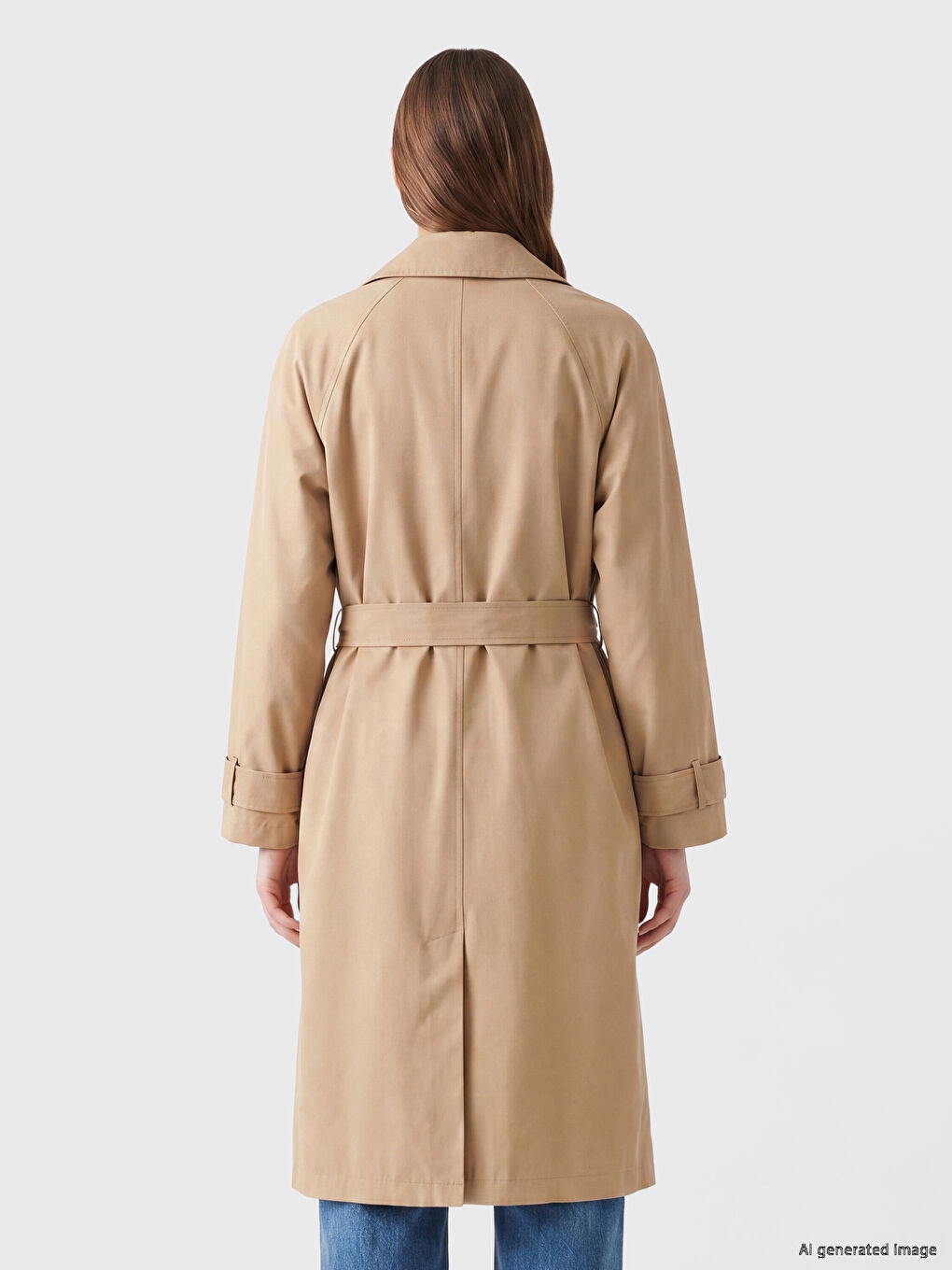Double-Breasted Sash Women's Trenchcoat-4