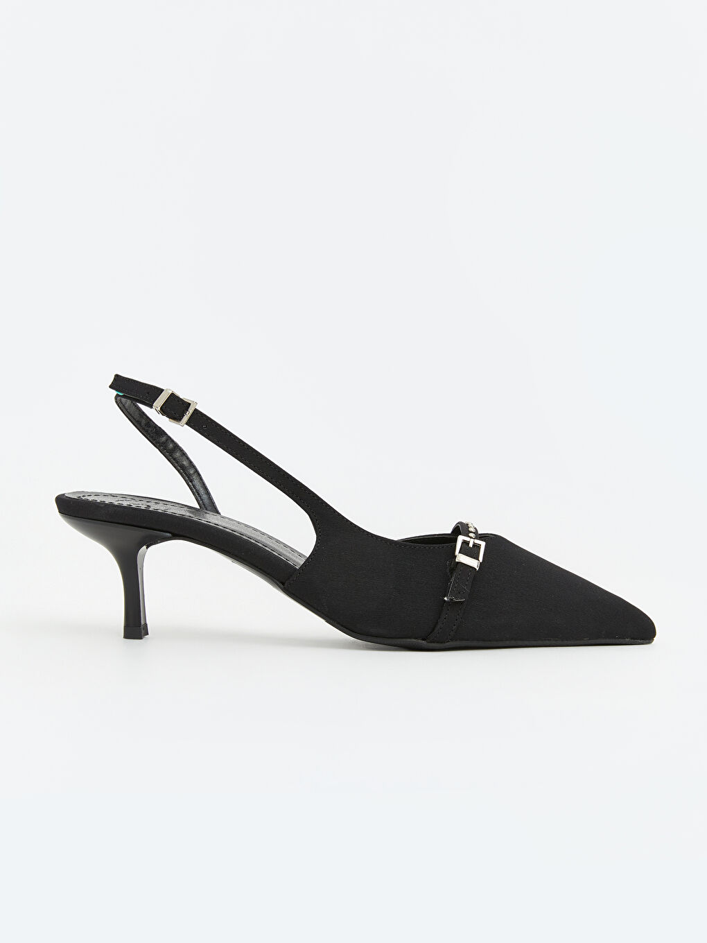 Siyah Sivri Burunlu Kadın Topuklu Ayakkabı-1