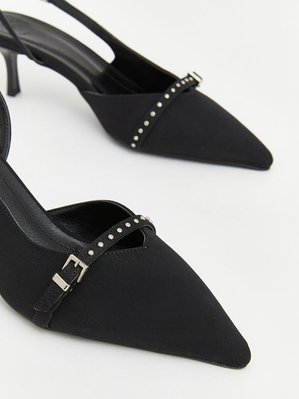 Siyah Sivri Burunlu Kadın Topuklu Ayakkabı-2