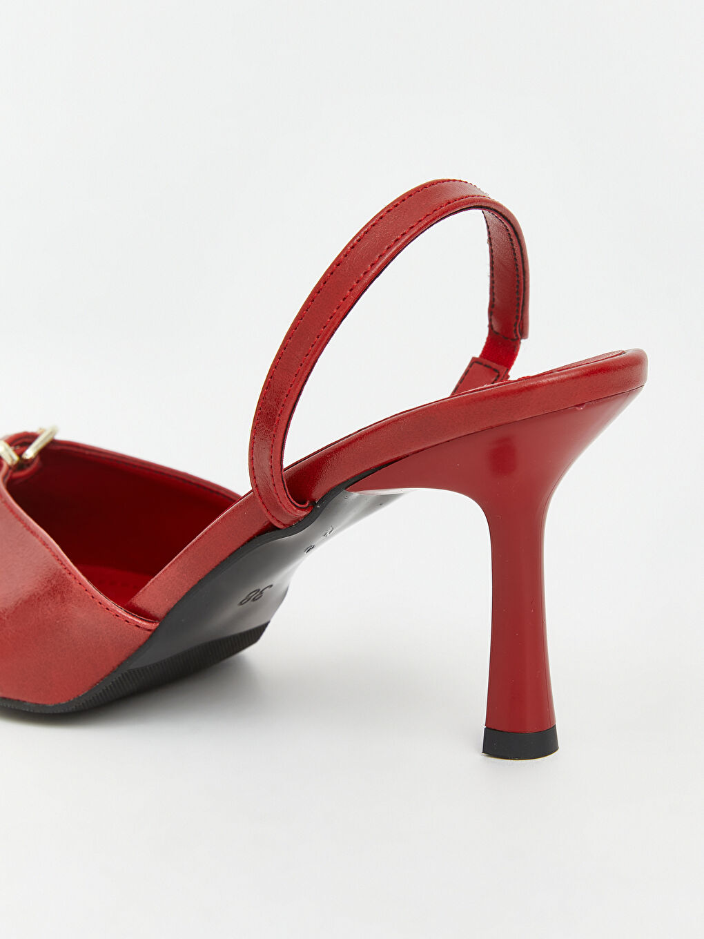 Kırmızı Sivri Burunlu Kadın Topuklu Ayakkabı-4
