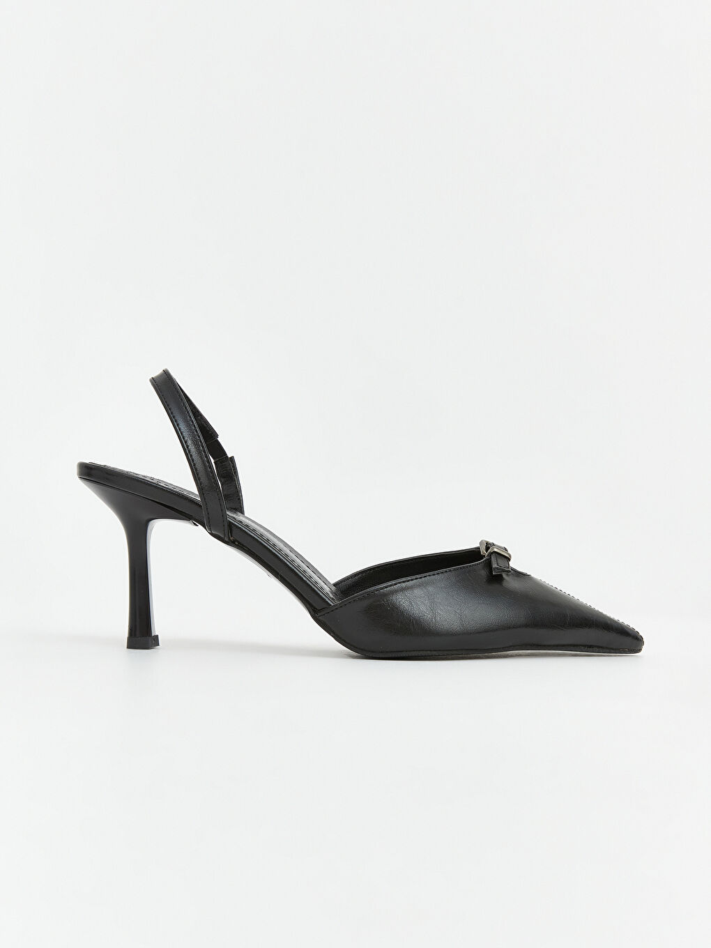 Siyah Sivri Burunlu Kadın Topuklu Ayakkabı-1