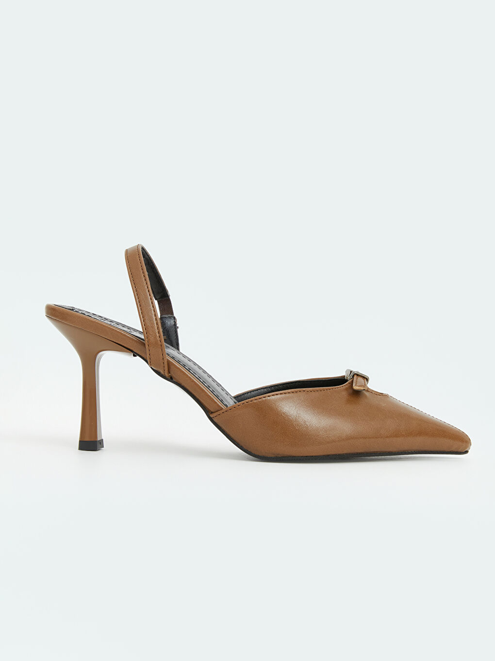 Bej Sivri Burunlu Kadın Topuklu Ayakkabı-1