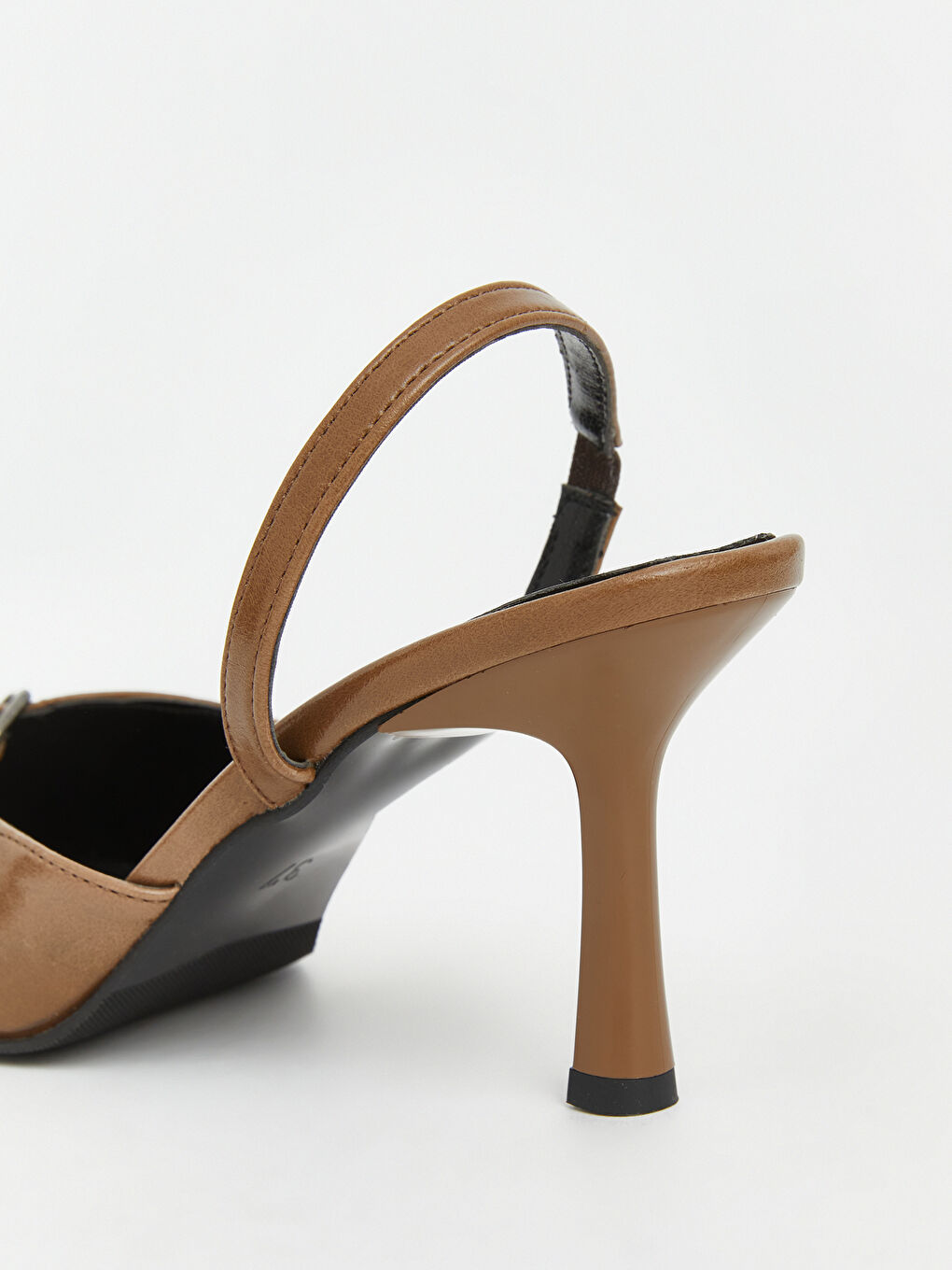 Bej Sivri Burunlu Kadın Topuklu Ayakkabı-4