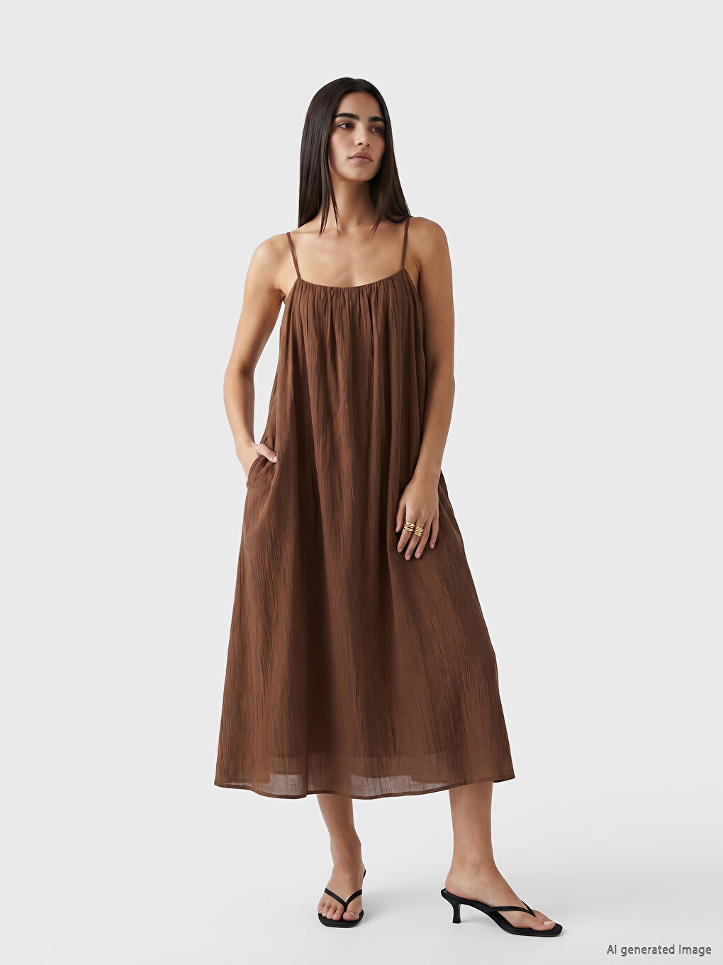 U Neck Strappy Dress-1