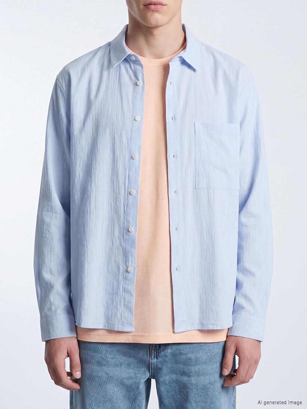 Relaxed Fit Seersucker Men's Shirt-2