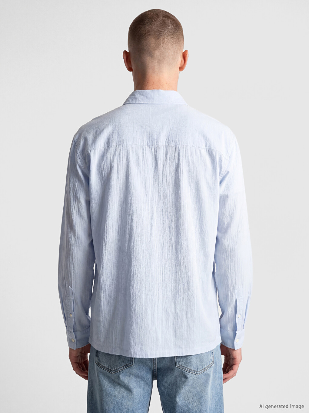 Relaxed Fit Seersucker Men's Shirt-3