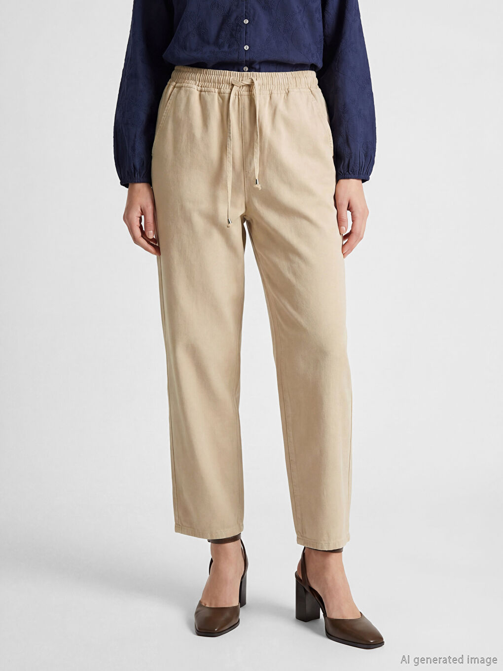 Ženske farmerke sa elastičnim strukom, balloon kroja-1