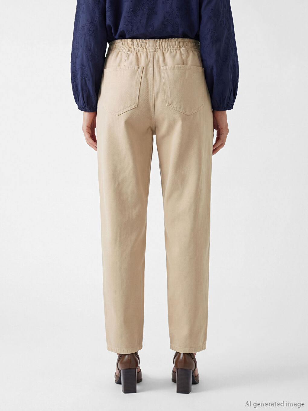 Ženske farmerke sa elastičnim strukom, balloon kroja-3