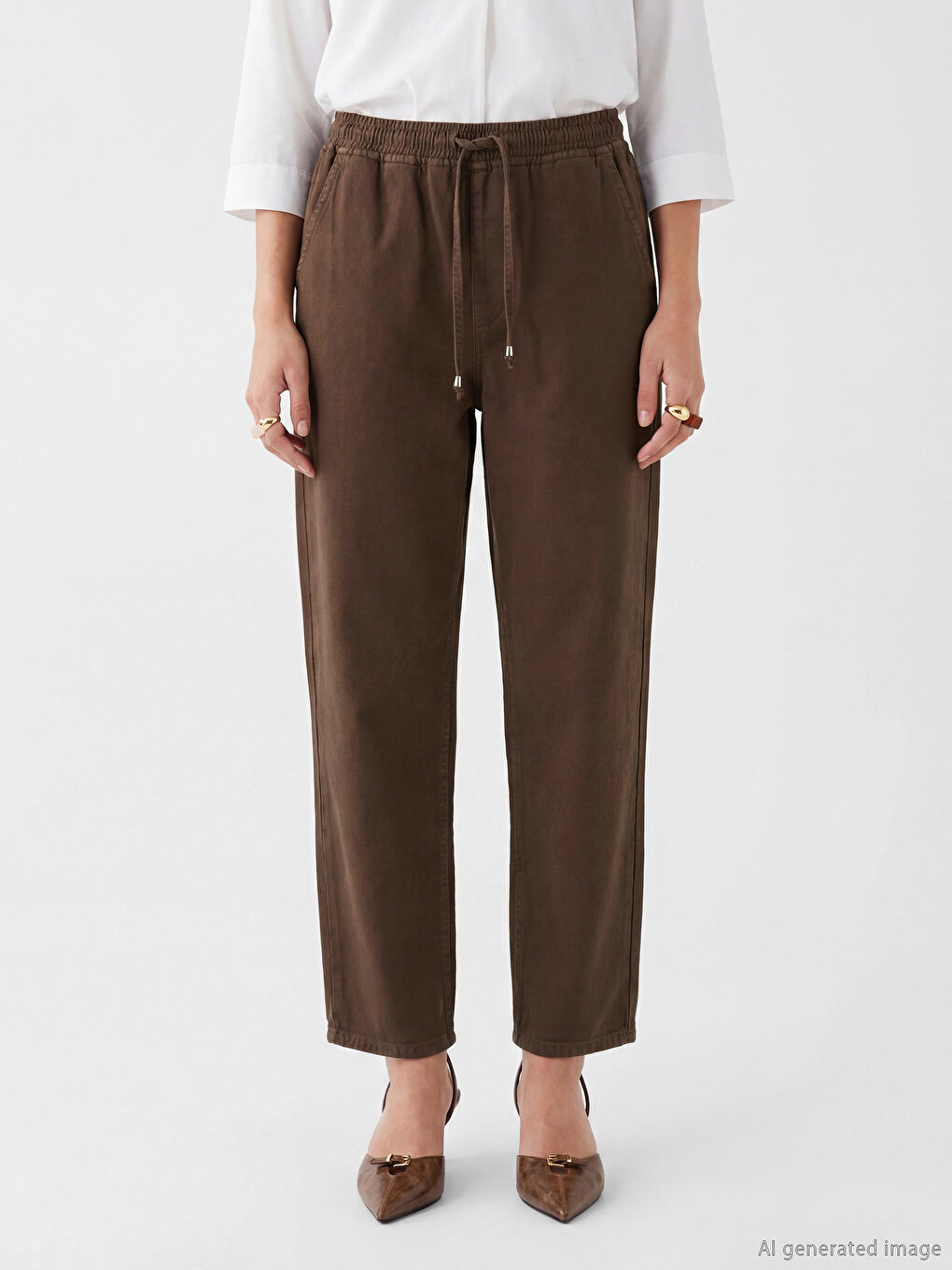 Ženske farmerke sa elastičnim strukom, balloon kroja-1