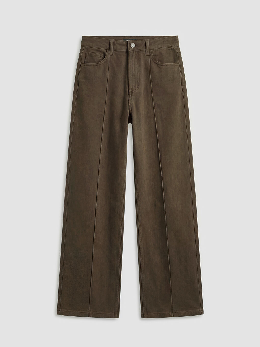 Kahverengi Wideleg Kadın Jean Pantolon