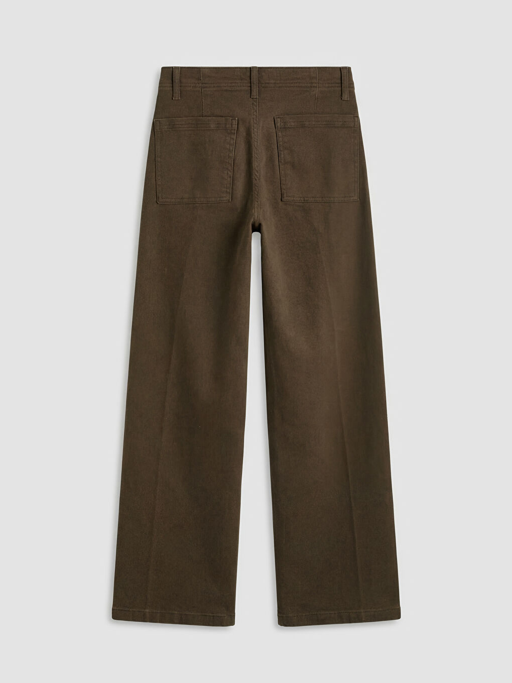 Kahverengi Wideleg Kadın Jean Pantolon-1