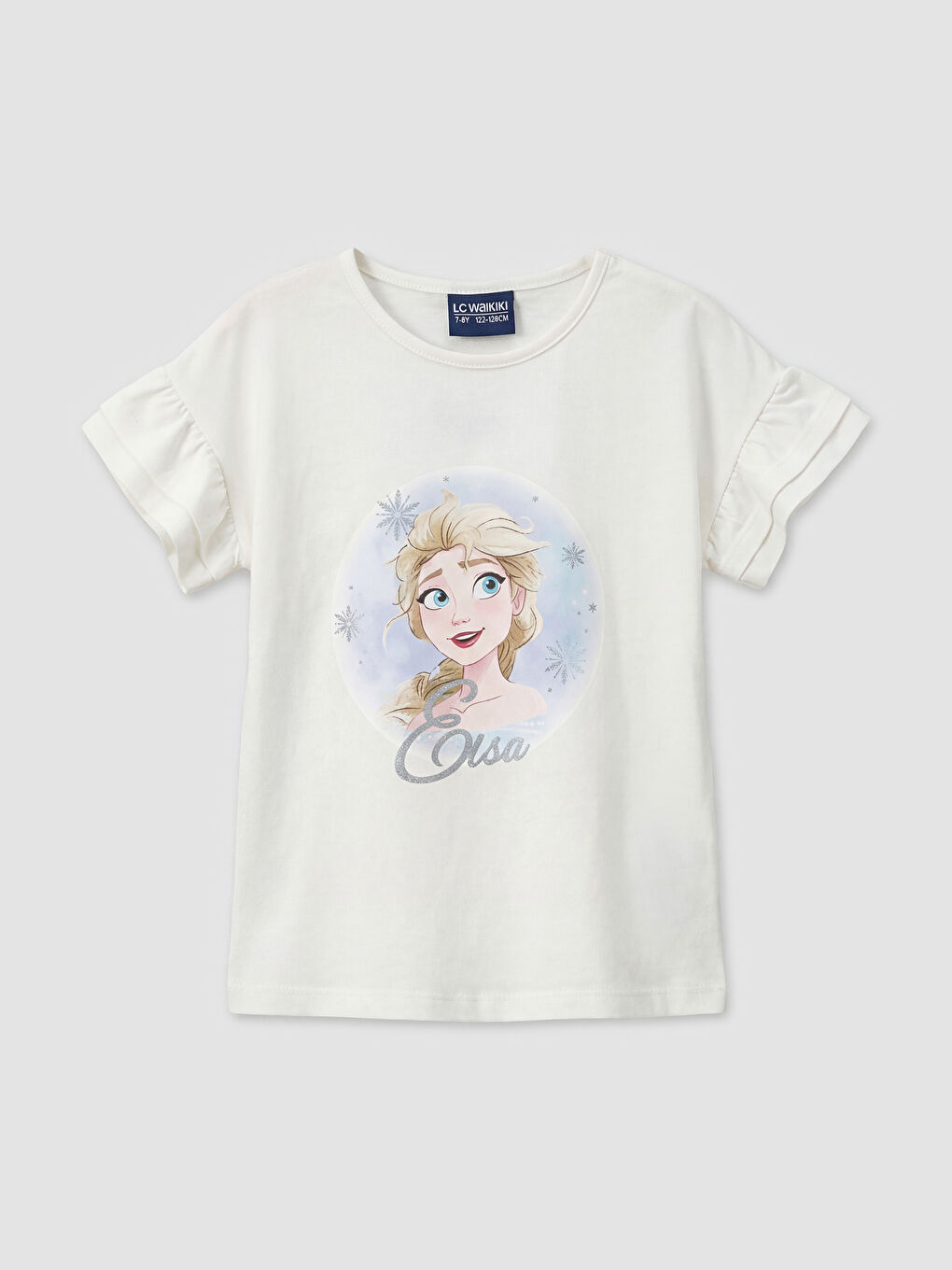 Ekru Frozen Baskılı Kız Çocuk Bluz ve Etek-1
