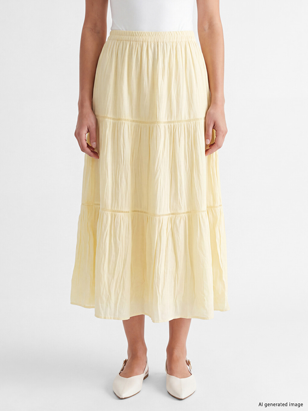 Elastic Waist Layered Skirt-1