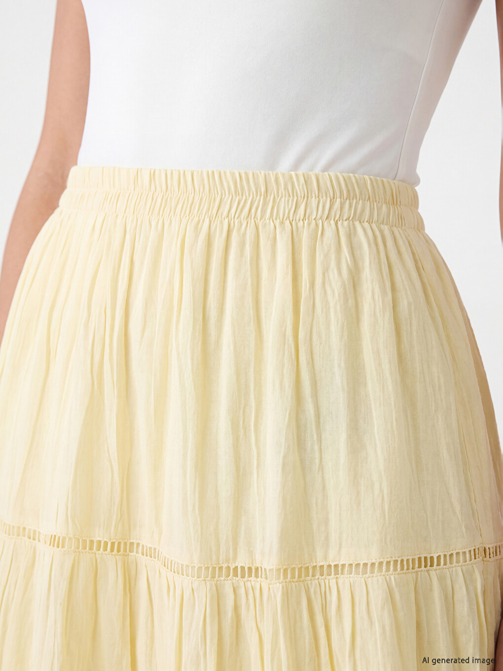Elastic Waist Layered Skirt-2