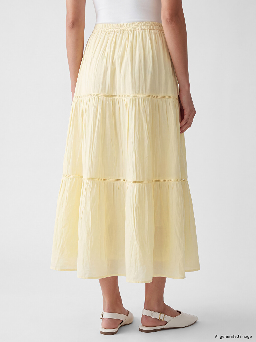 Elastic Waist Layered Skirt-3