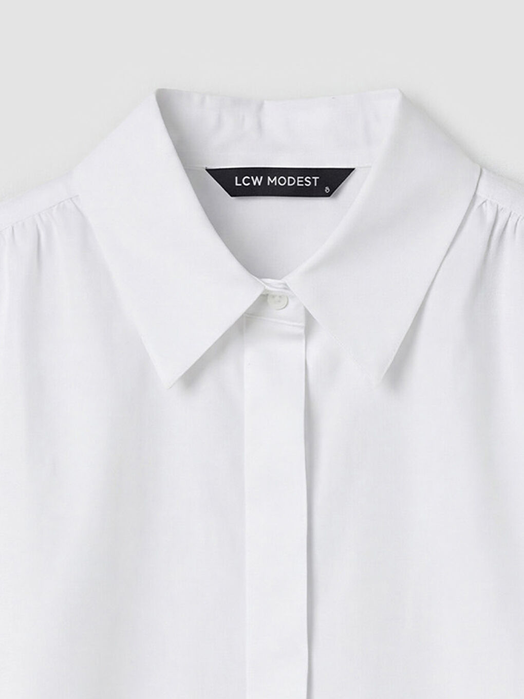 Beyaz Regular Fit Kadın Gömlek-2