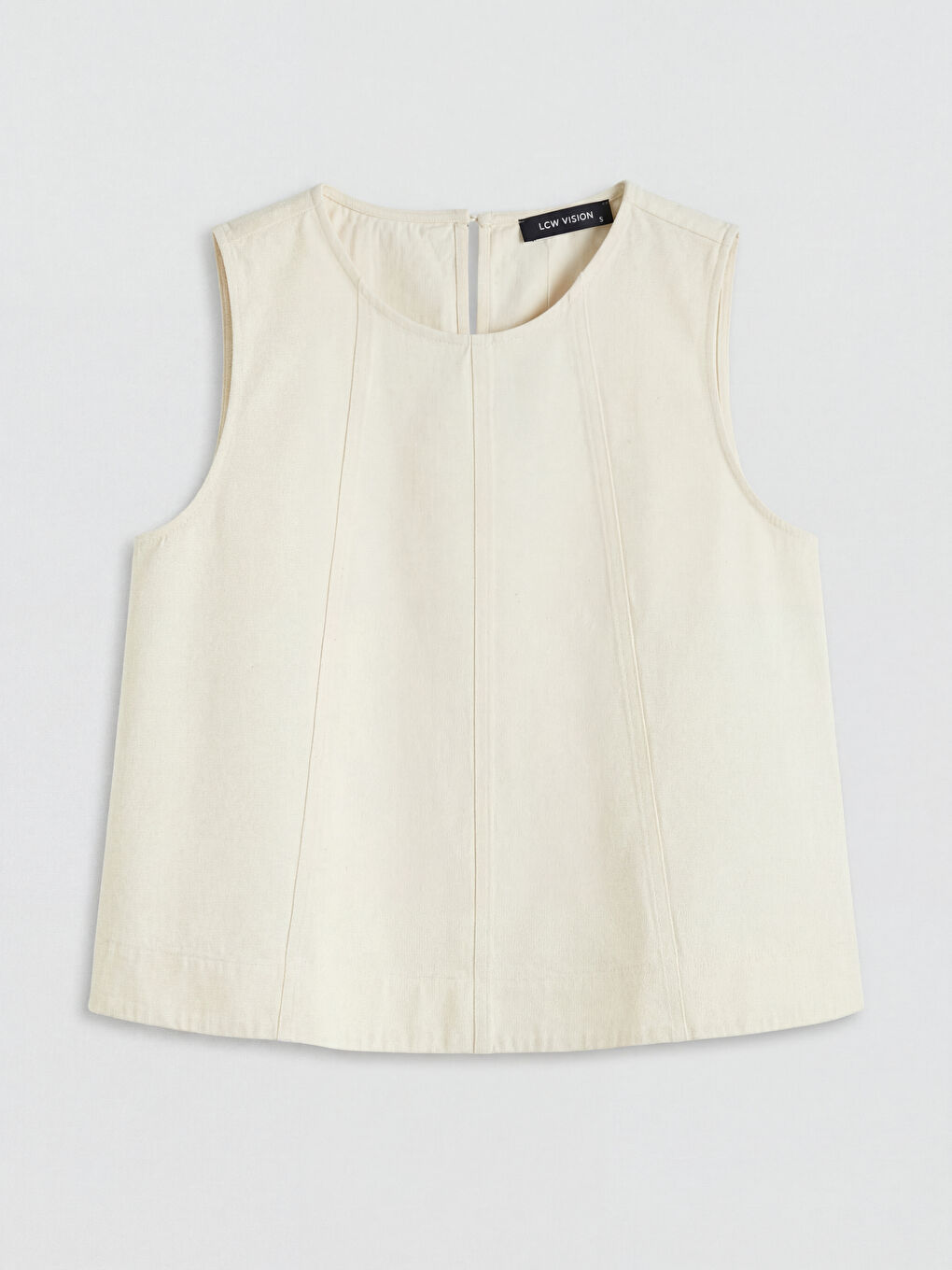 Ekru Bisiklet Yaka Jean Bluz