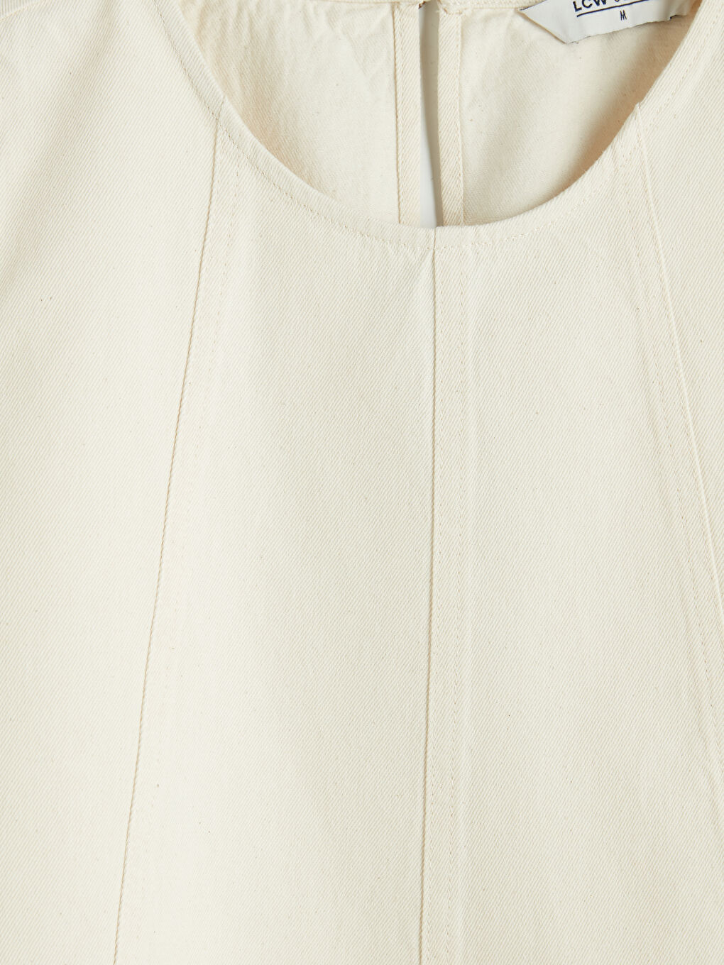 Ekru Bisiklet Yaka Jean Bluz-2