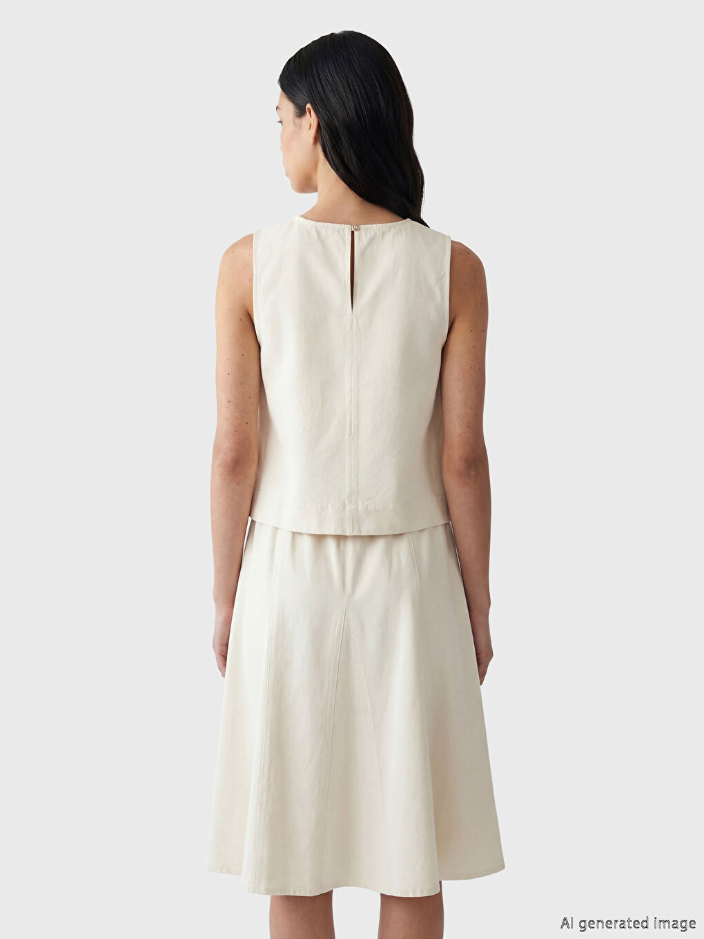 Джинсовая блузка с круглым вырезом-3