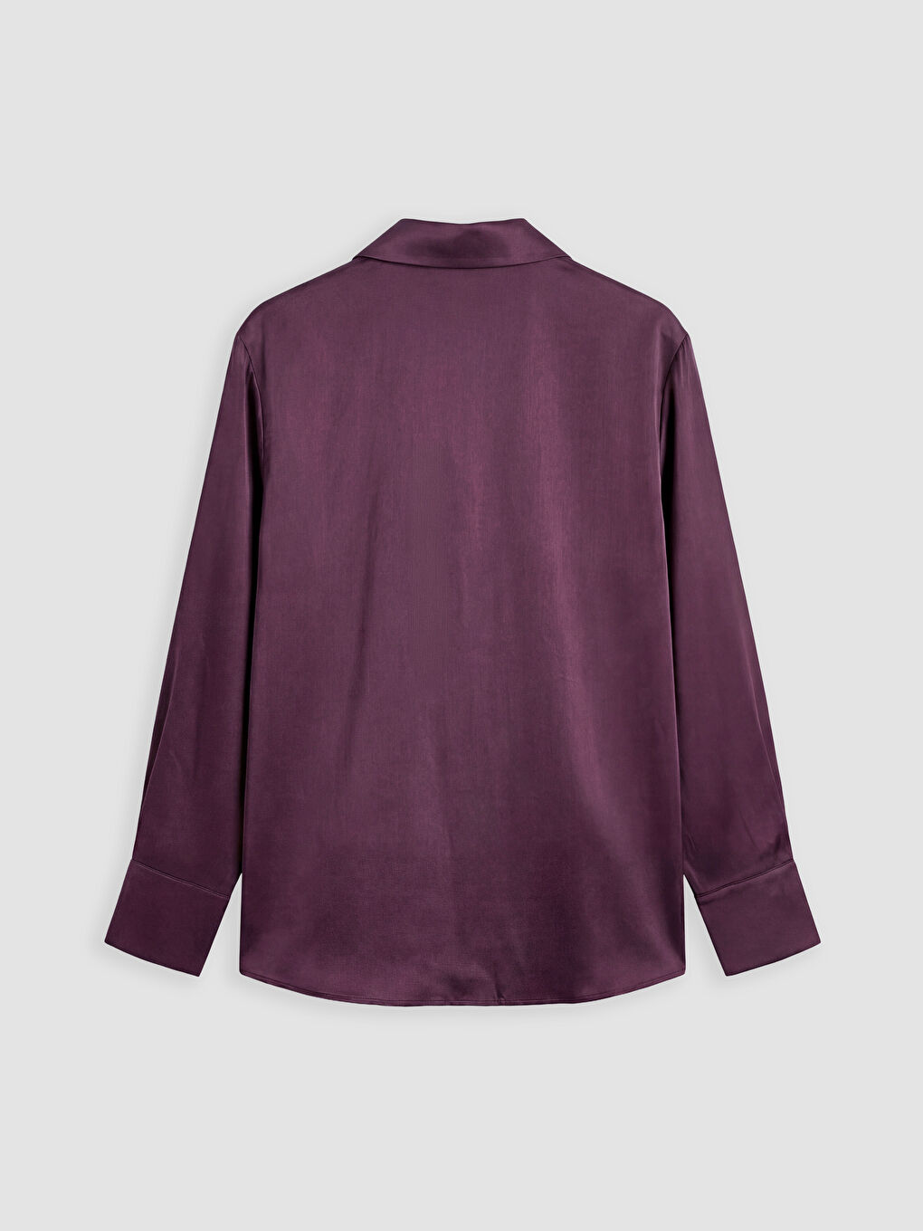 Mürdüm Saten Kadın Gömlek-1