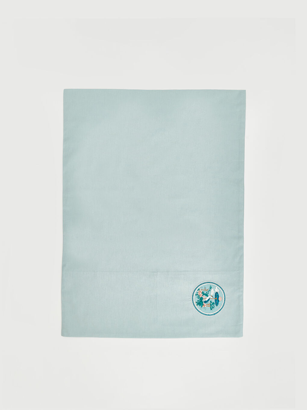 Mavi Nakışlı Yastık Kılıfı 2'li 50x70 cm-3